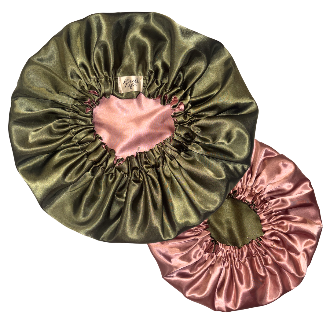 Olive & Mauve Reversible Bonnet