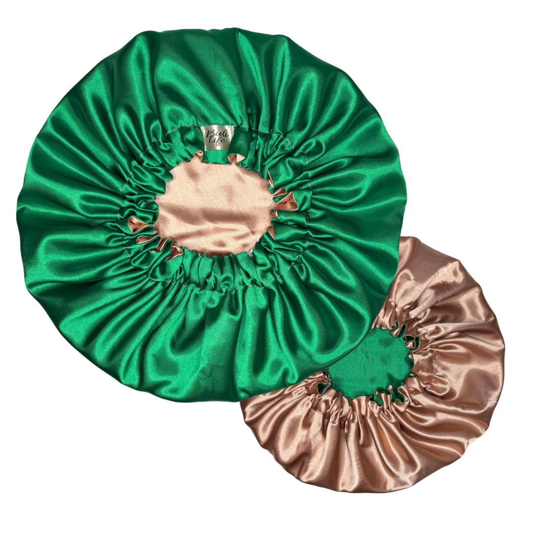 Green & Rose Gold Reversible Bonnet