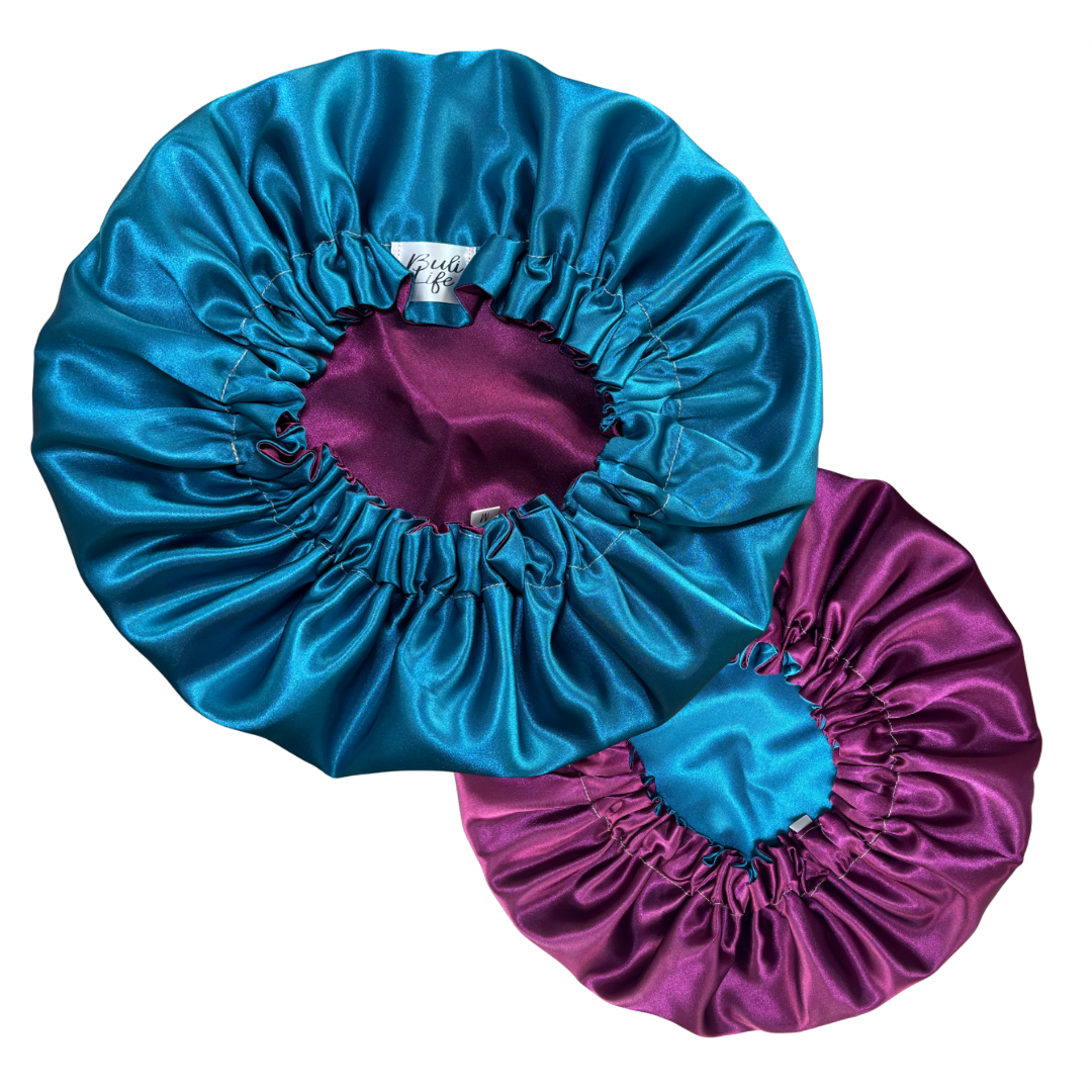 Teal & Plum Reversible Bonnet