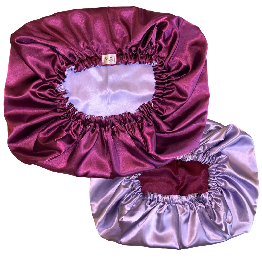 Plum & Lavender Reversible Pillow Bonnet