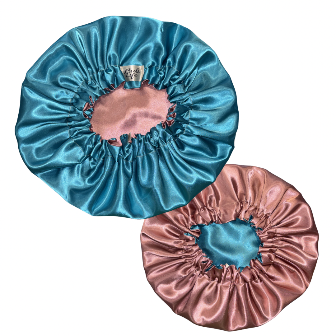 Aqua & Mauve Reversible Bonnet