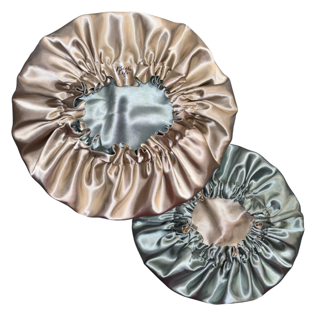 Beige & Sage Reversible Bonnet