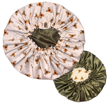 Subtle Sunflower Satin Lined Bonnet