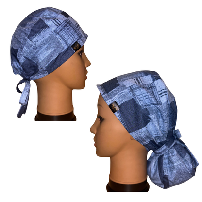 Patchy Blue Scrub Cap