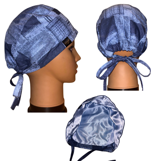 Patchy Blue Scrub Cap