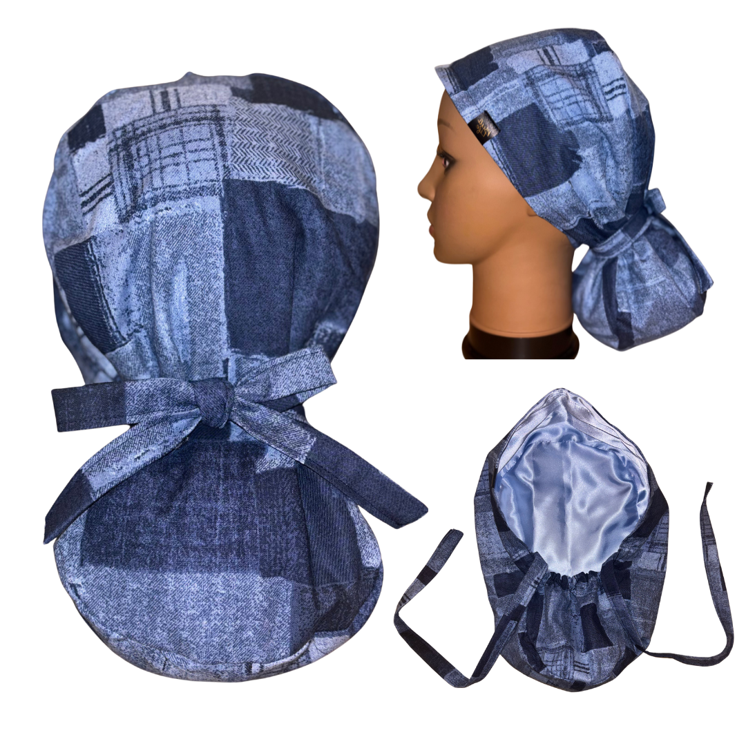 Patchy Blue Scrub Cap