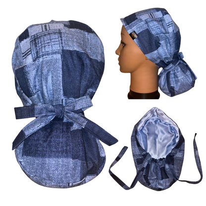 Patchy Blue Scrub Cap