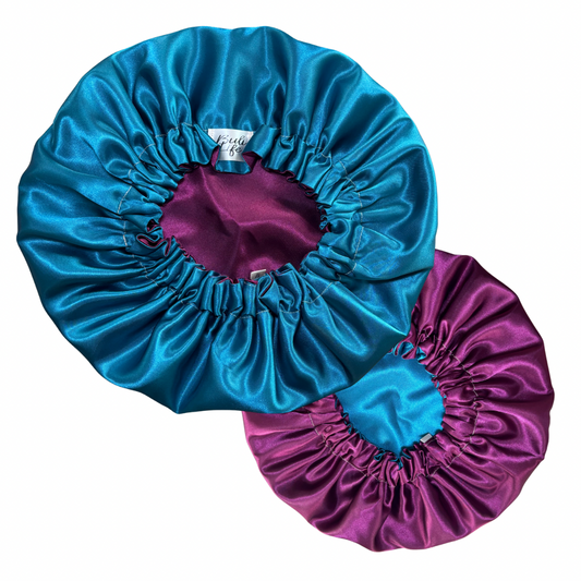 Teal & Plum Reversible Bonnet