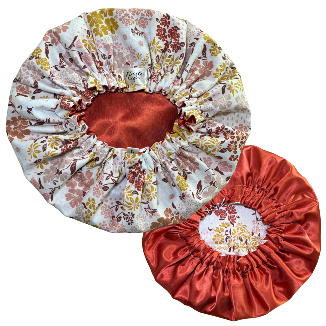 Cherry Blossom Satin Lined Bonnet