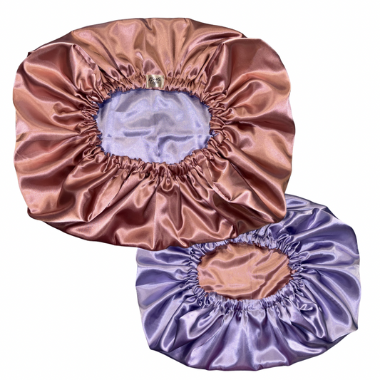 Mauve & Lavender Reversible Pillow Bonnet