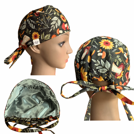 Fall Shrooms Scrub Cap