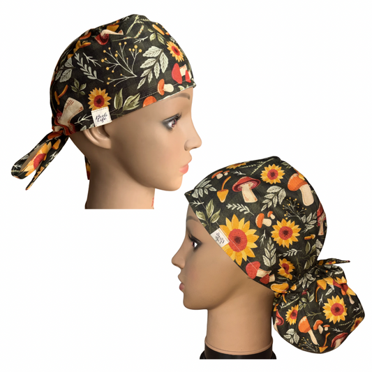 Fall Shrooms Scrub Cap