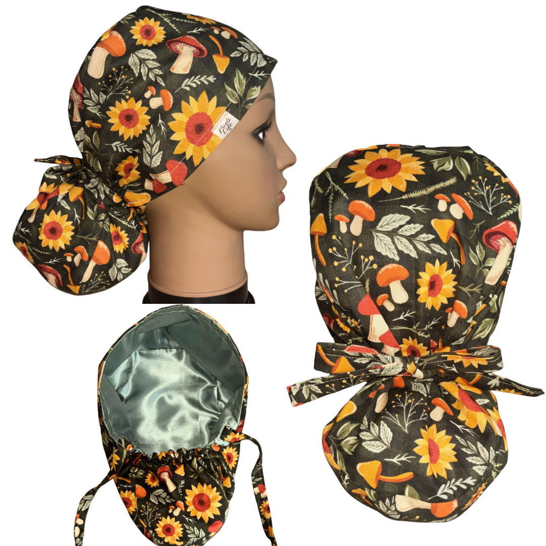 Fall Shrooms Scrub Cap