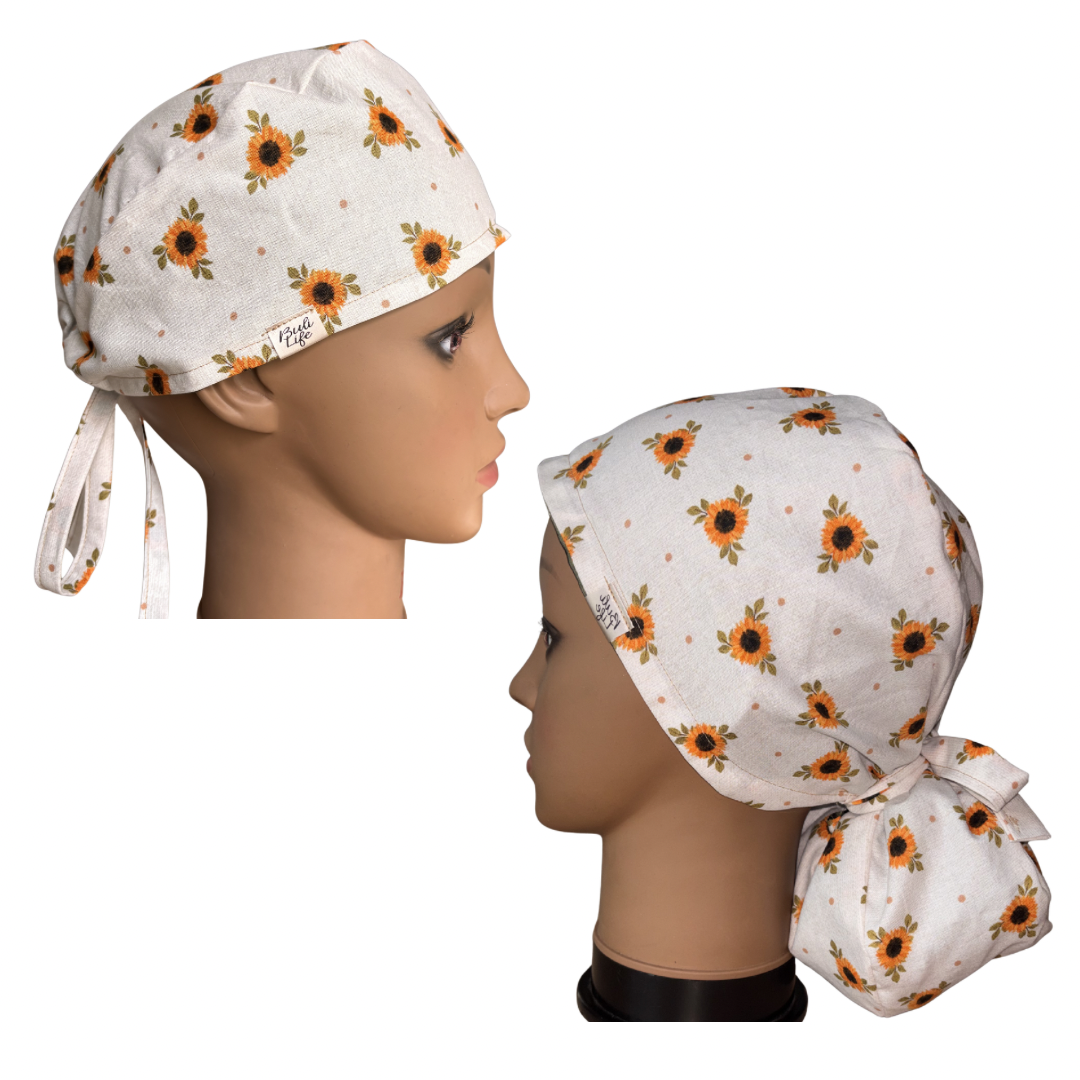 Subtle Sunflower Scrub Cap