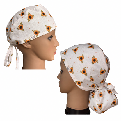 Subtle Sunflower Scrub Cap