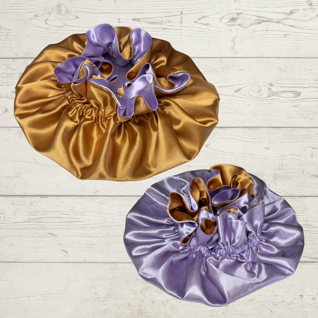 Custom Reversible Frill Satin Bonnet