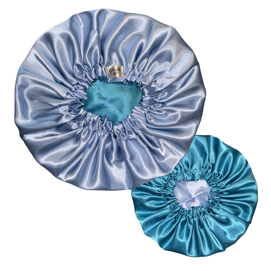 Baby Blue & Aqua Reversible Bonnet