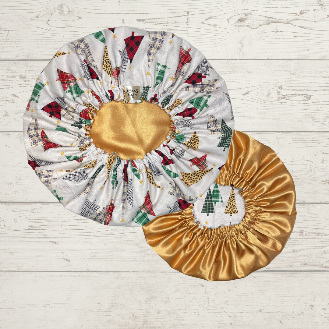 Christmas Forest Satin Lined Bonnet