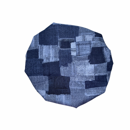 Patchy Blue Satin Lined Bonnet
