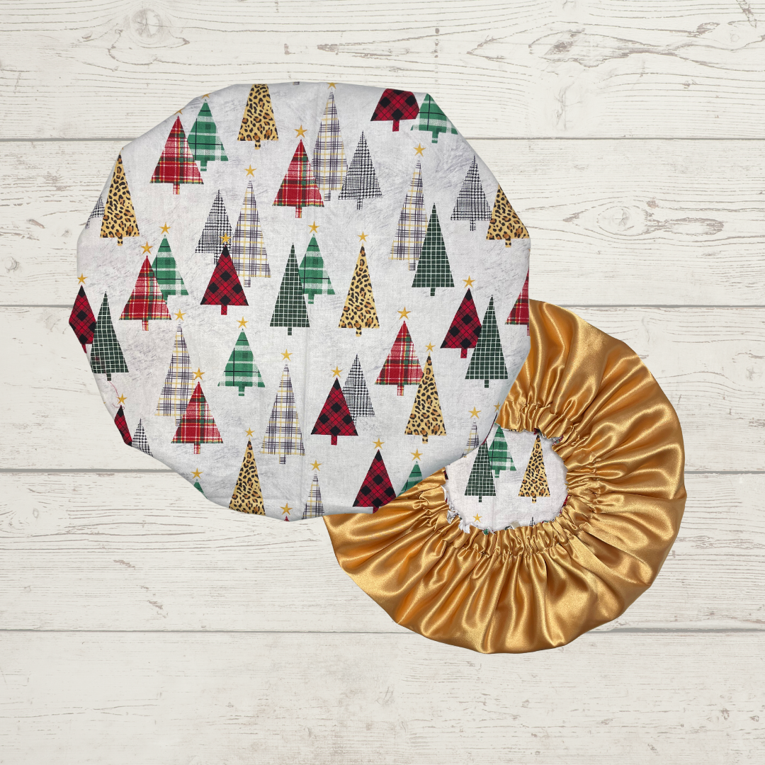 Christmas Forest Satin Lined Bonnet