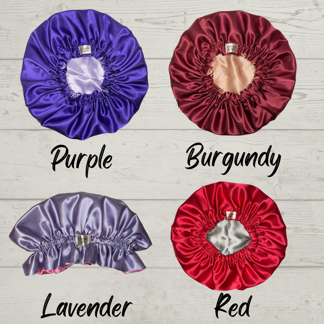 Custom Reversible Frill Satin Bonnet