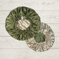Olive Green & Beige Reversible Bonnet