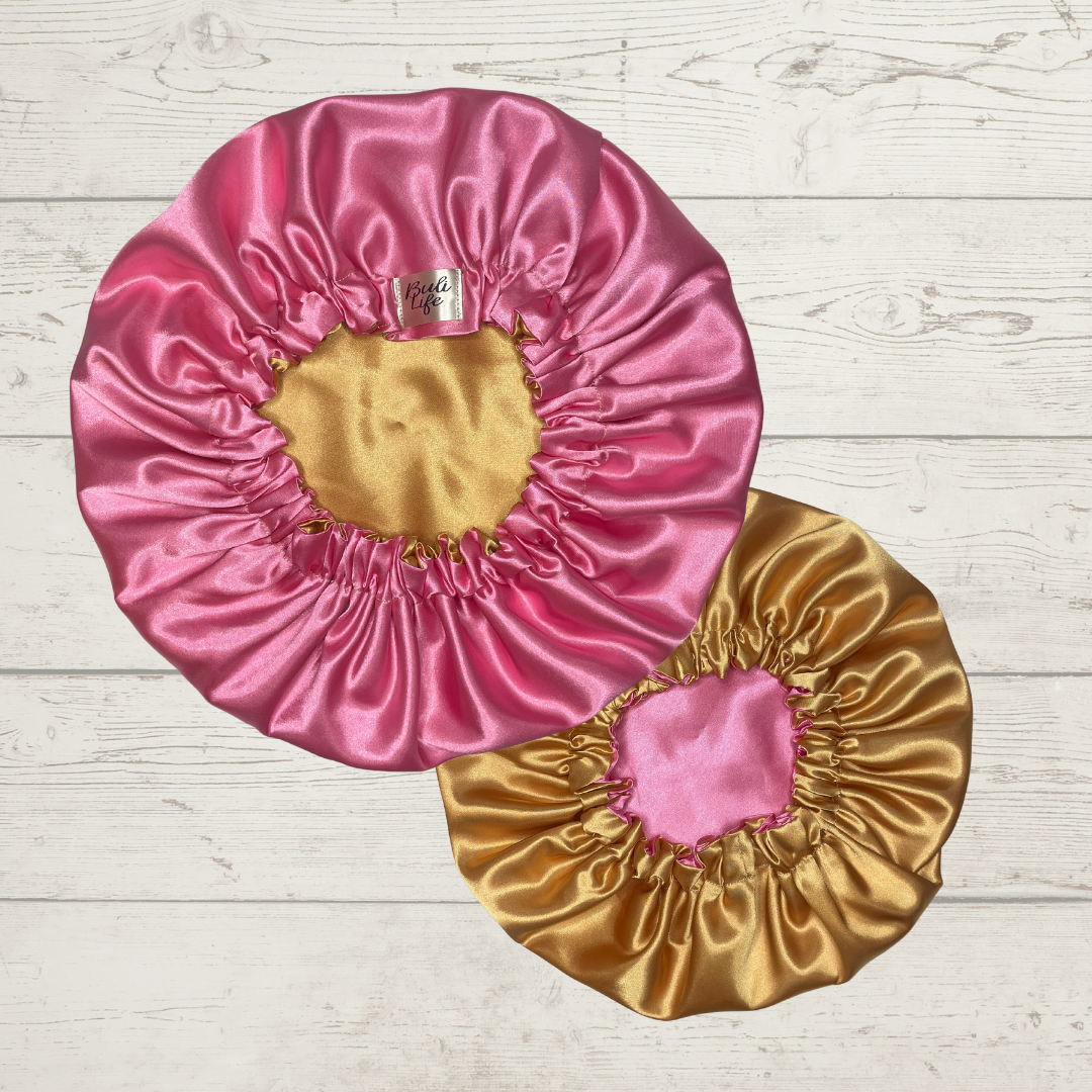 Pink & Gold Reversible Bonnet