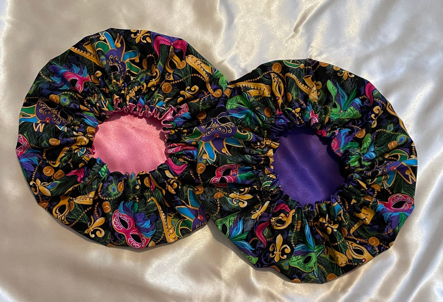 Mardi Gras Satin Lined Bonnet